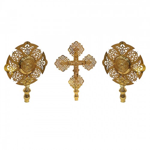 Εξαπτέρυγα Επίχρυσα χαρακτά Μικρά (ΣΕΤ 3 τεμ.)