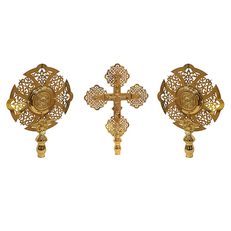 Εξαπτέρυγα Επίχρυσα χαρακτά Μικρά (ΣΕΤ 3 τεμ.)