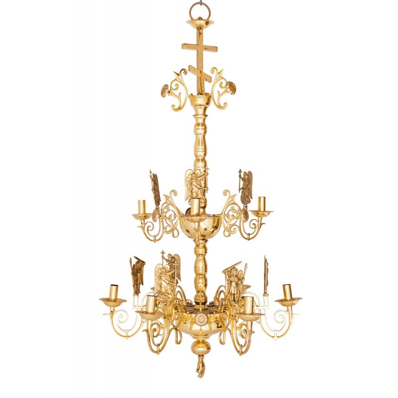 Πολυέλαιος Επίχρυσος Χυτός Λείος 12 Φώτων Ρώσικος 