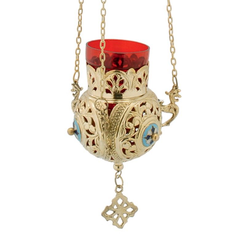 Κανδήλι Κρεμαστό μπρούτζινο με σμαλτάκι 