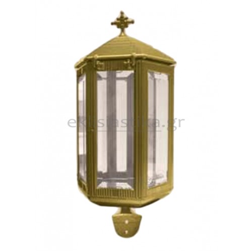 Καντήλι  αλουμινίου μπρονζέ επιτοίχιο εξάγωνο