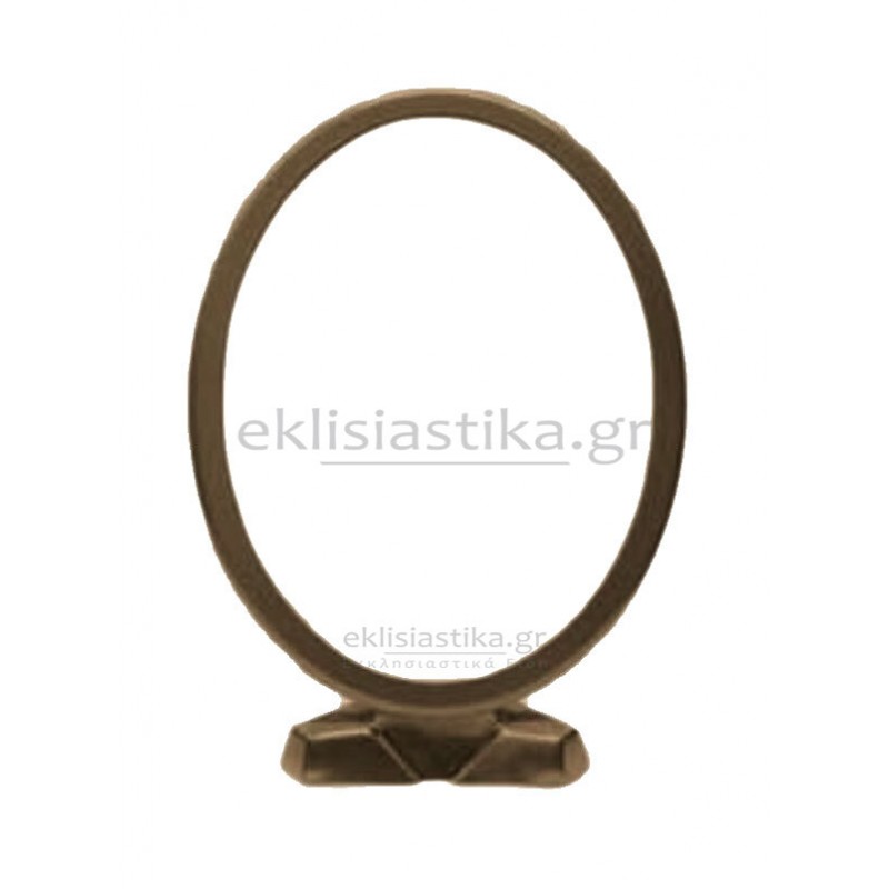 Κορνίζα λεία - οβάλ με βάση αλουμινίου αιματίτης