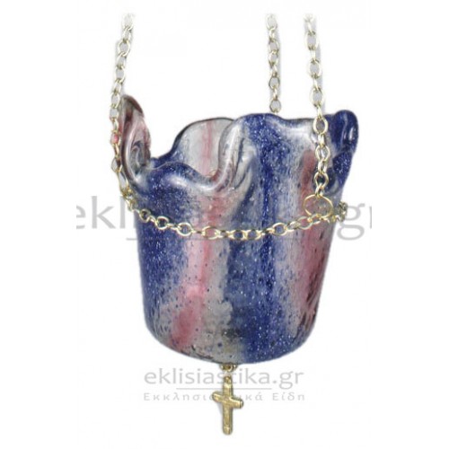 Καντήλα Fusing κρεμαστή απλή μεσαίο ποτήρι μονό γυαλί