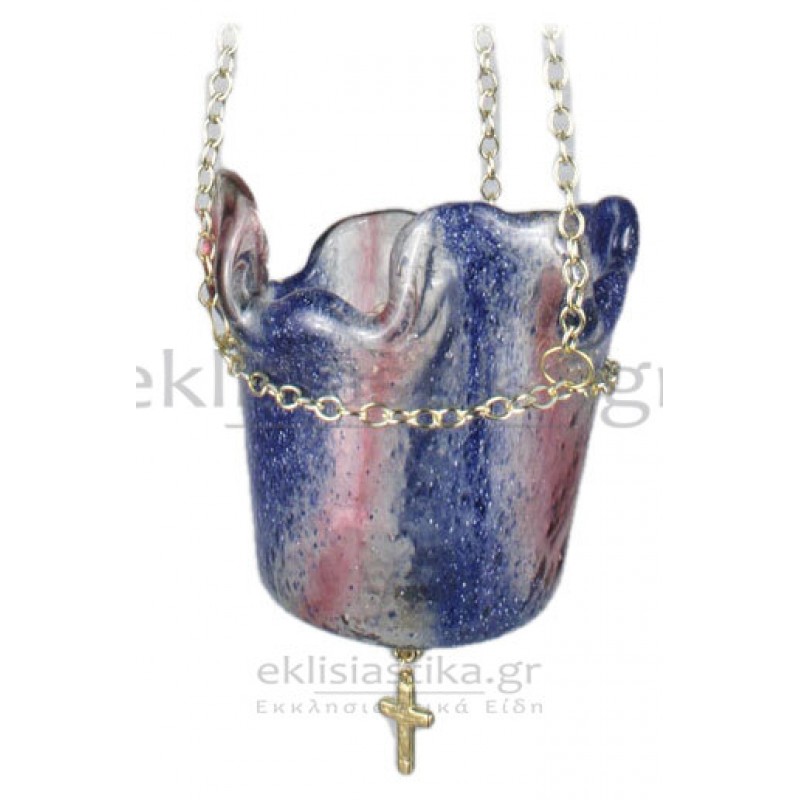 Καντήλα Fusing κρεμαστή απλή μεσαίο ποτήρι μονό γυαλί