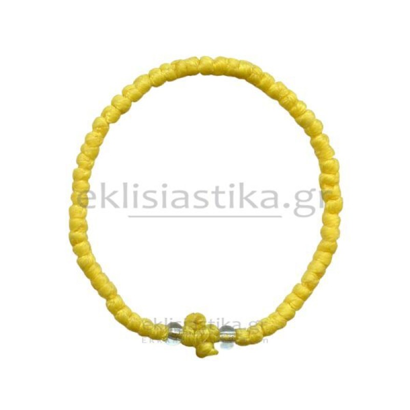 Κομποσκοίνι σε χρώμα κίτρινο με διάφανες χάντρες