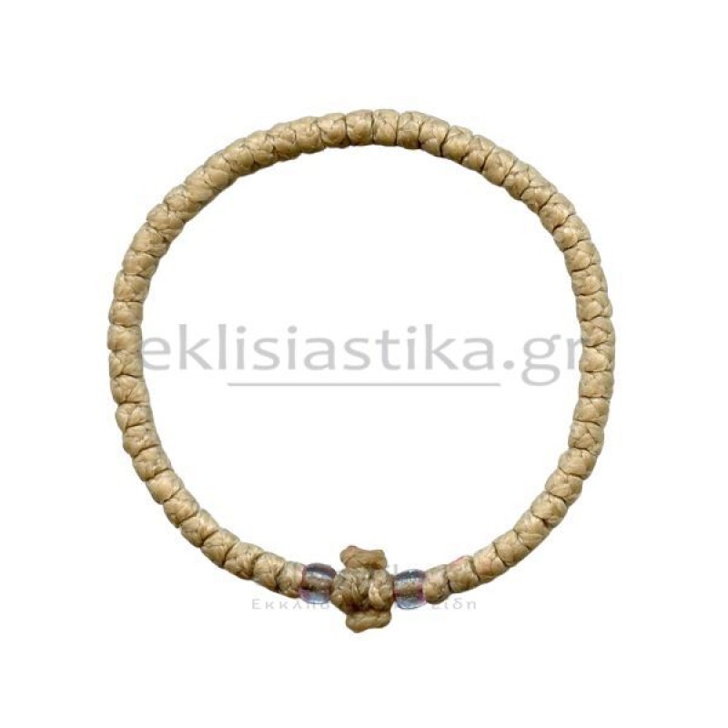 Κομποσκοίνι σε χρώμα μπεζ με διάφανες χάντρες