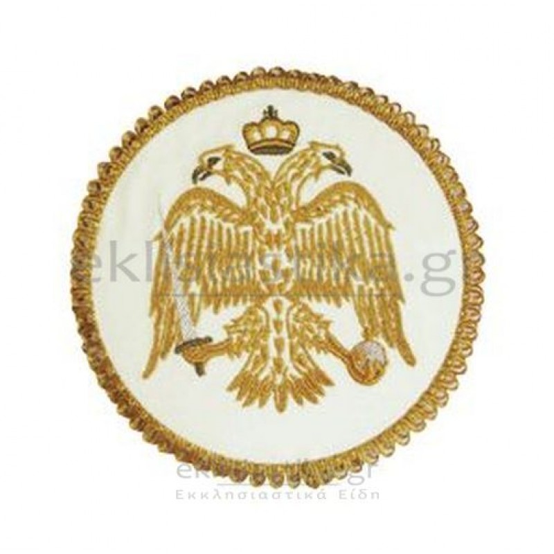 Ριπίδιο κεντητό σε λευκό σατέν  (13 εκ.)